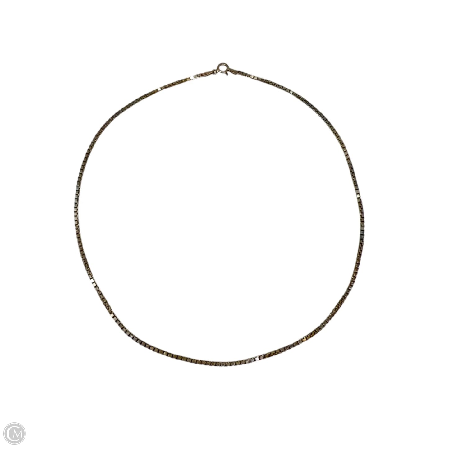 Italian Sterling Silver Box Chain Necklace Stamped GM