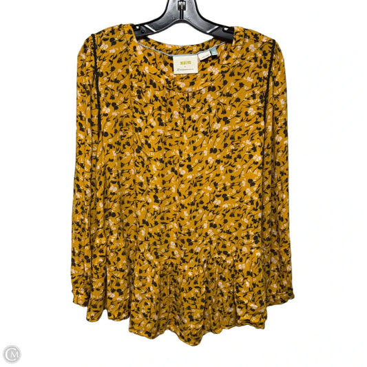 Top Long Sleeve By Maeve In Yellow, Size: 1x