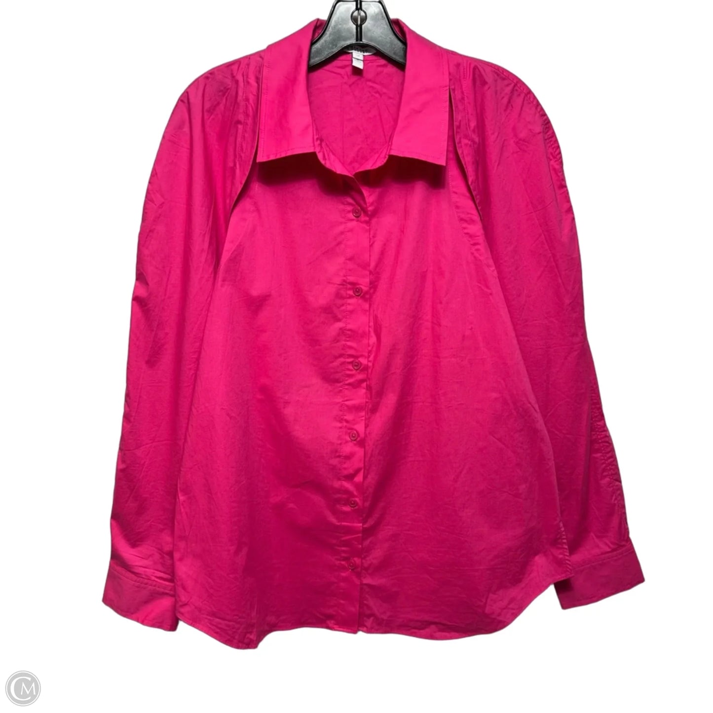 Casper Poplin Cutout Top Long Sleeve Designer By Derek Lam In Pink, Size: 10