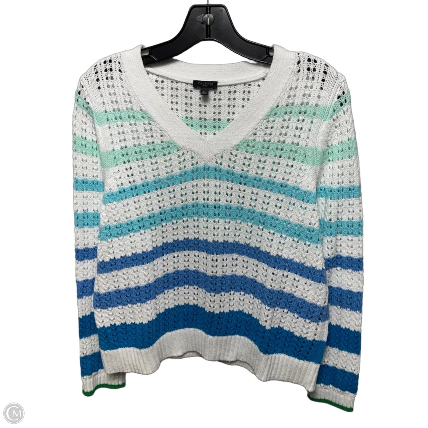 Sweater By Talbots In Striped Pattern, Size: L Petite