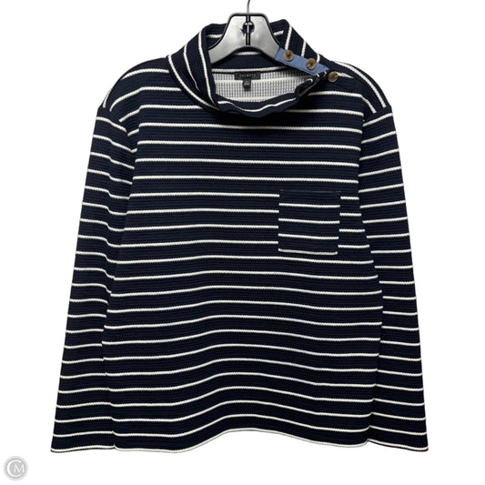 Textured Top Long Sleeve By Talbots In Striped Pattern, Size: M