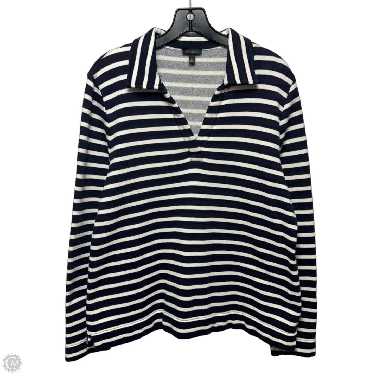 Top Long Sleeve By Talbots In Striped Pattern, Size: M