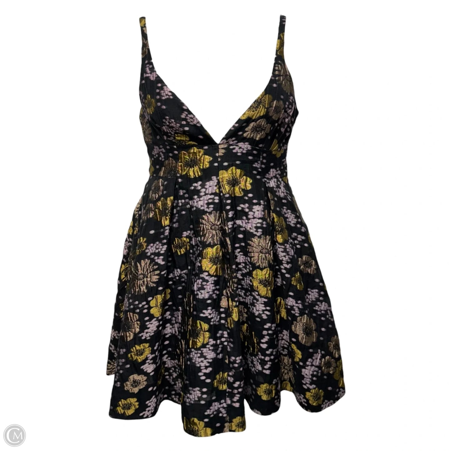 Jacquard A-Line Mini Dress By Anthropologie In Floral Print, Size: 8