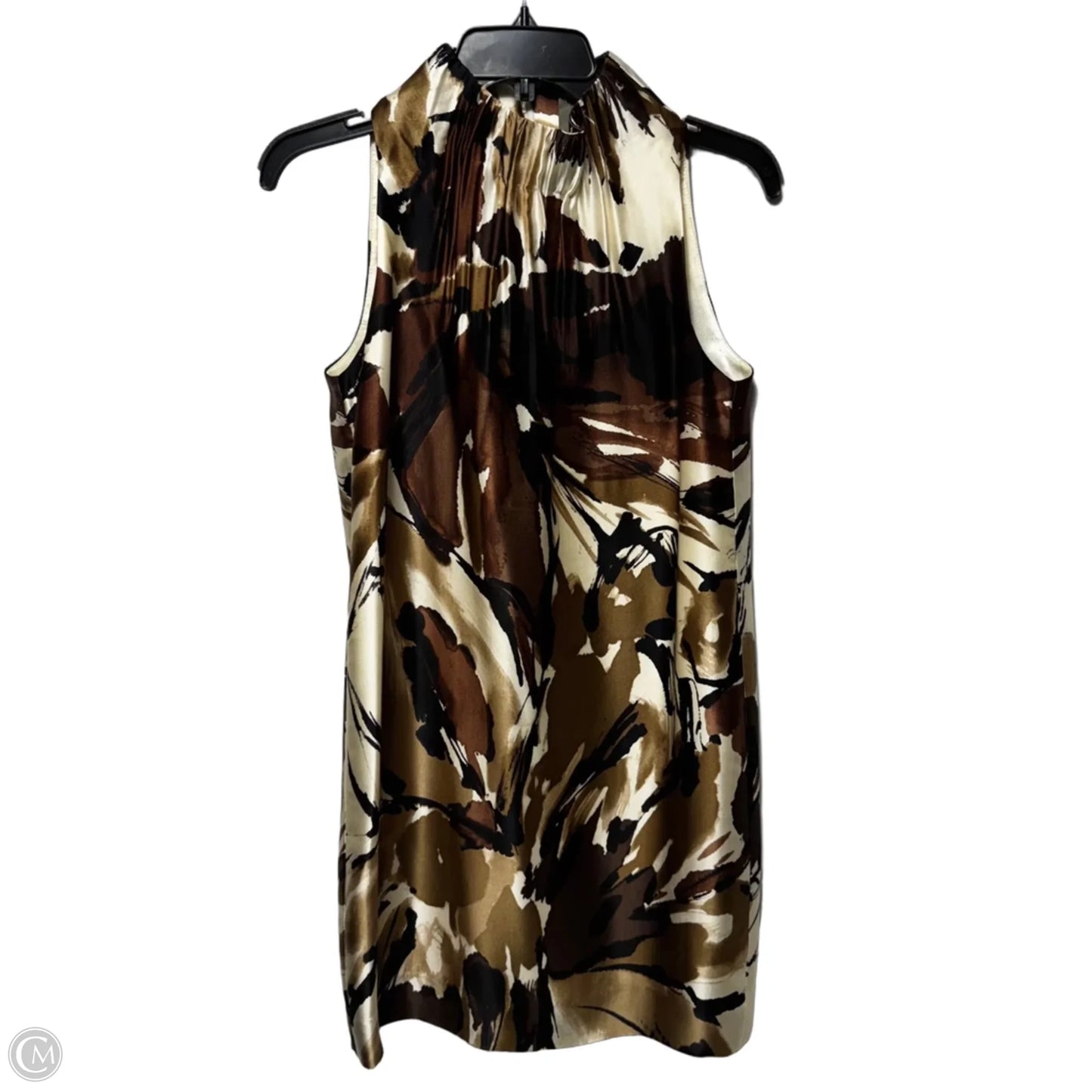 Silk Blend Sheath Dress By Taylor In Brown & Gold, Size: 6