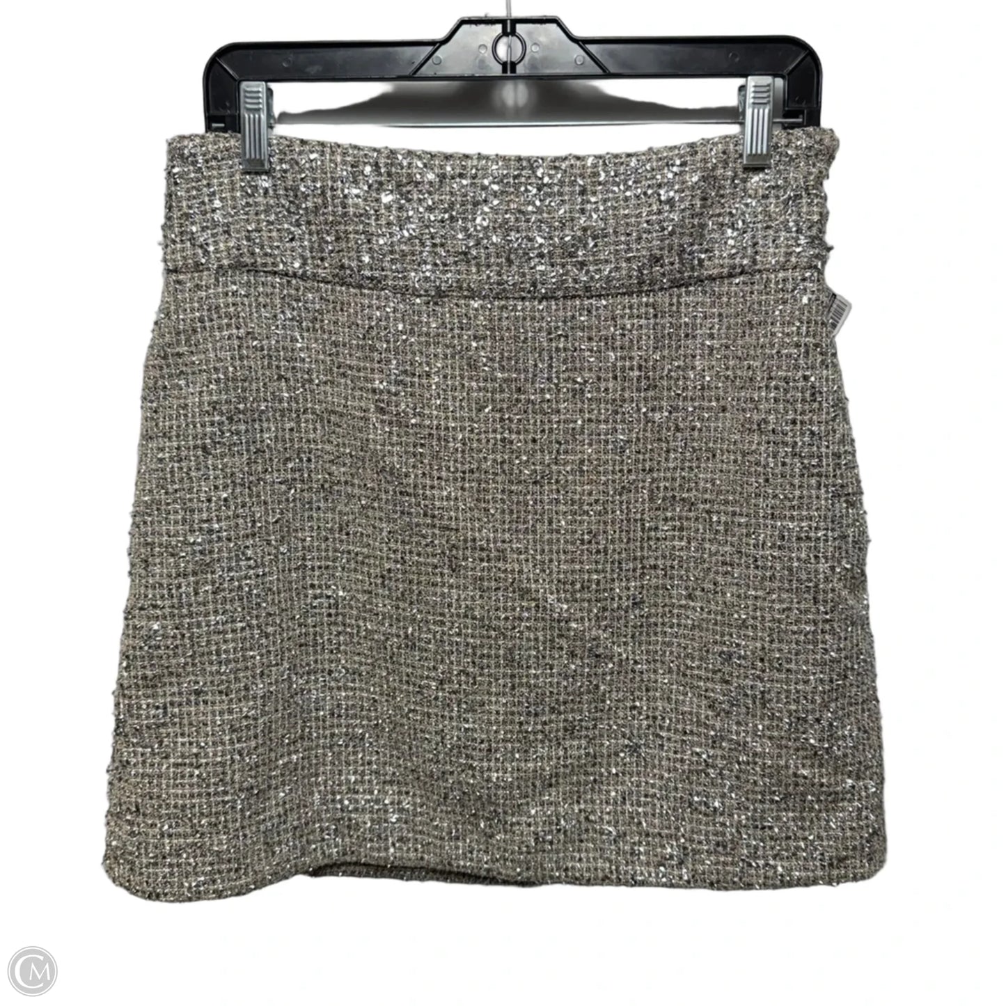 Metallic Skirt Mini & Short By Banana Republic In Silver, Size: 8