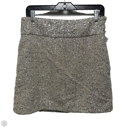 Metallic Skirt Mini & Short By Banana Republic In Silver, Size: 8