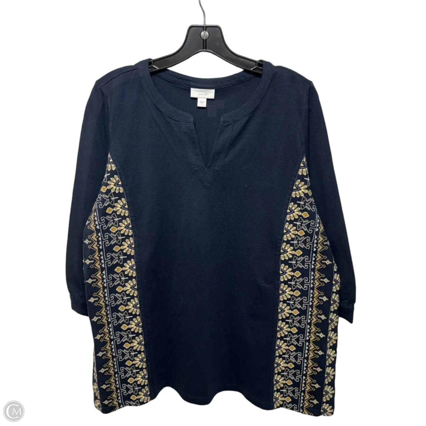 Tunic 3/4 Sleeve By Pure Jill In Navy, Size: L