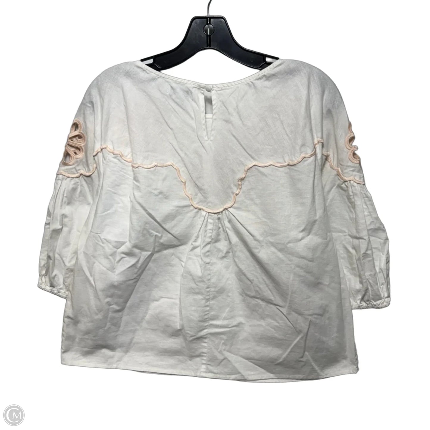 Top 3/4 Sleeve By Fate In White, Size: M