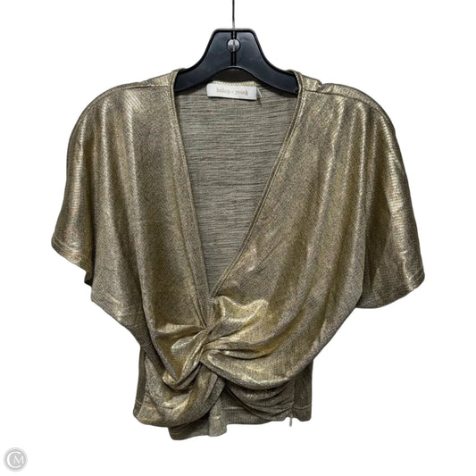 Top Short Sleeve By Bishop + Young In Gold, Size: M