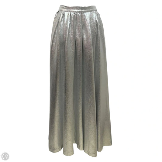Eden Metallic Maxi Skirt By Muse by Marchesa In Silver, Size: 0