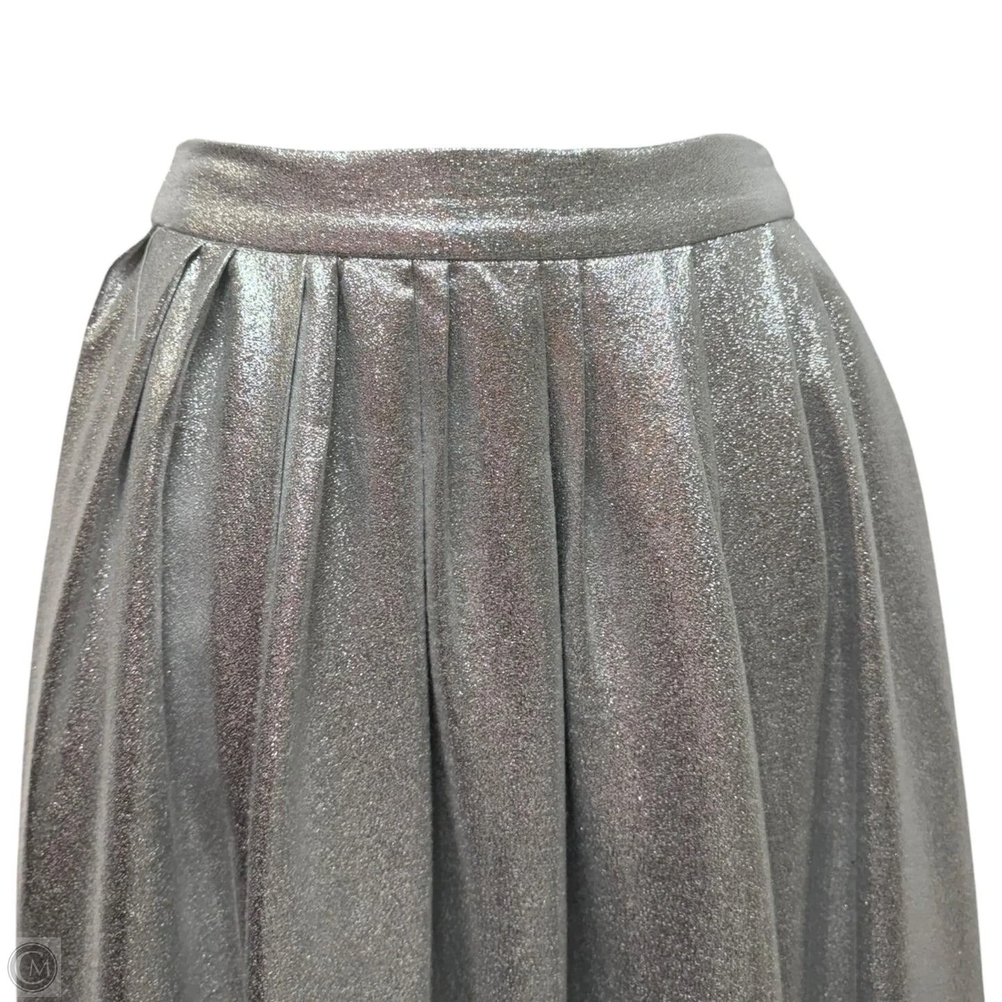 Eden Metallic Maxi Skirt By Muse by Marchesa In Silver, Size: 0