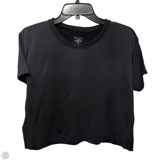 Cropped Athletic Top Short Sleeve By Athleta In Black, Size: M