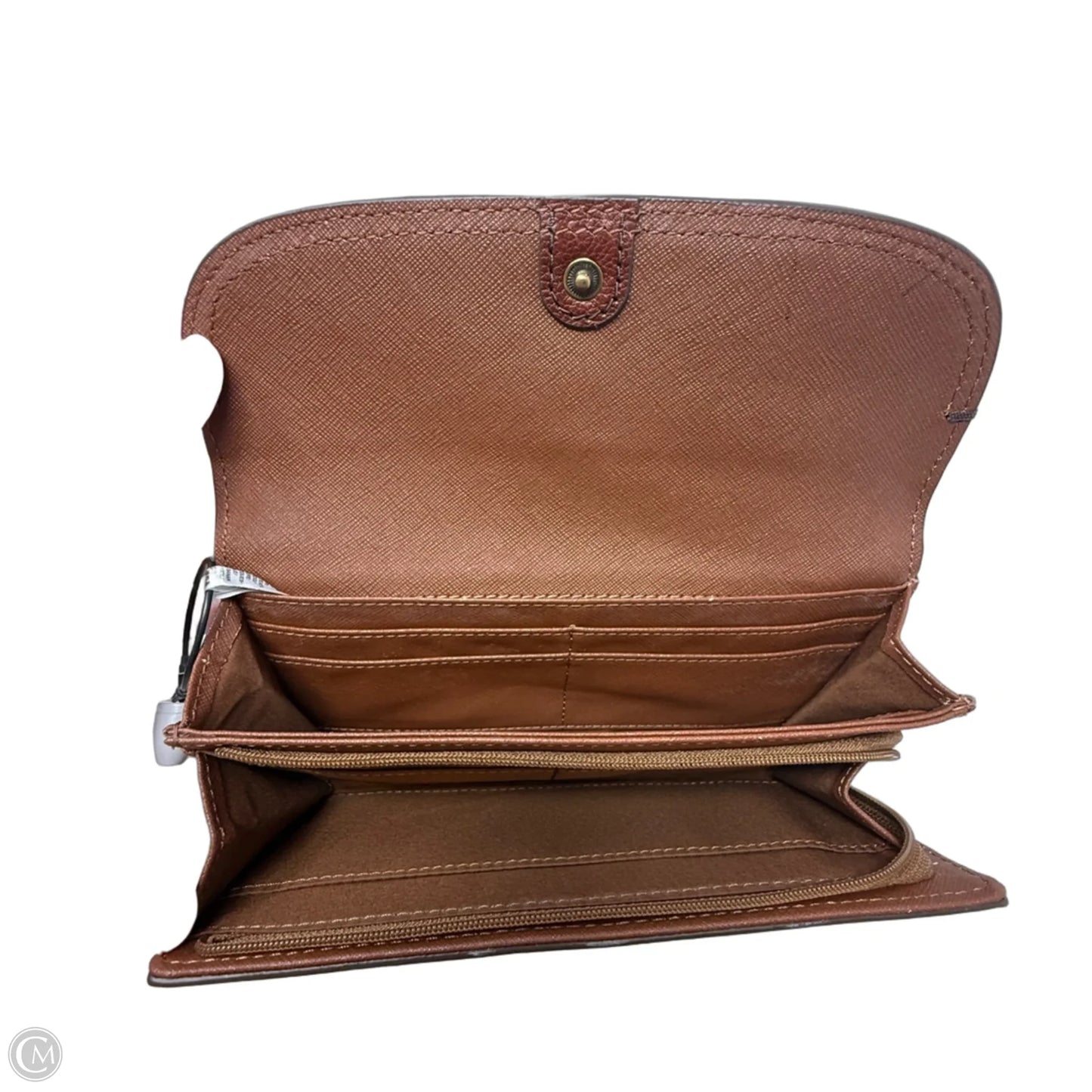 Cleo Flap Clutch Leather Wallet By Fossil, Size: Large