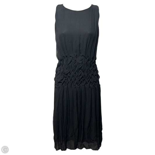 AS IS Sheer Gathered Waist Midi Dress Luxury Designer By Bottega Veneta In Black, Size: XS/S (marked 42)