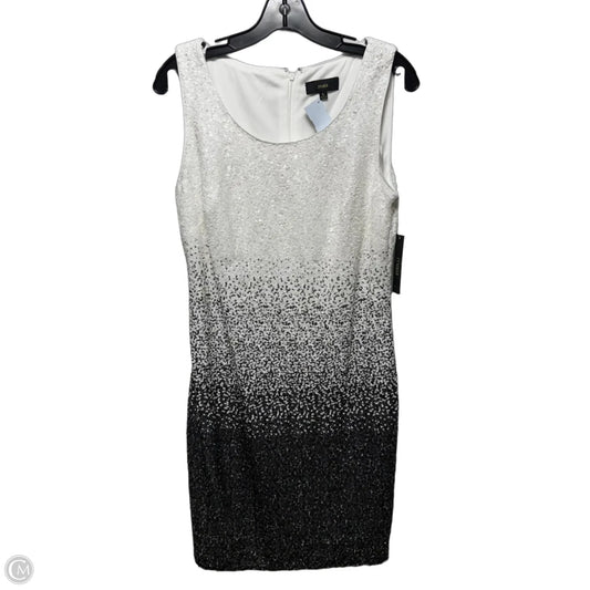Ombré Sequin Dress Party Midi By Maia In Grey & White, Size: 10