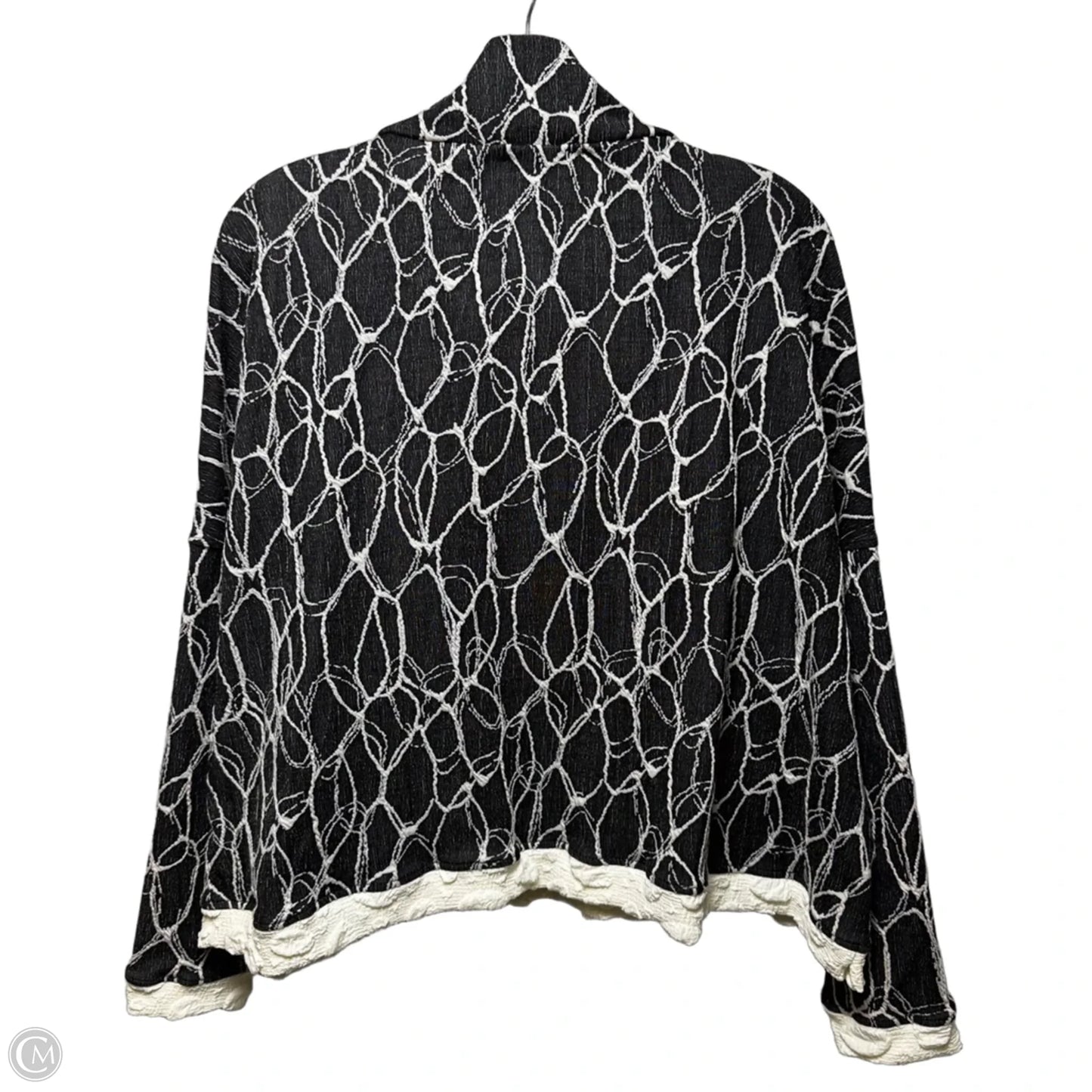 Double Zip Mock Neck Jacket By Moonlight By Y And S In Black & White, Size: M
