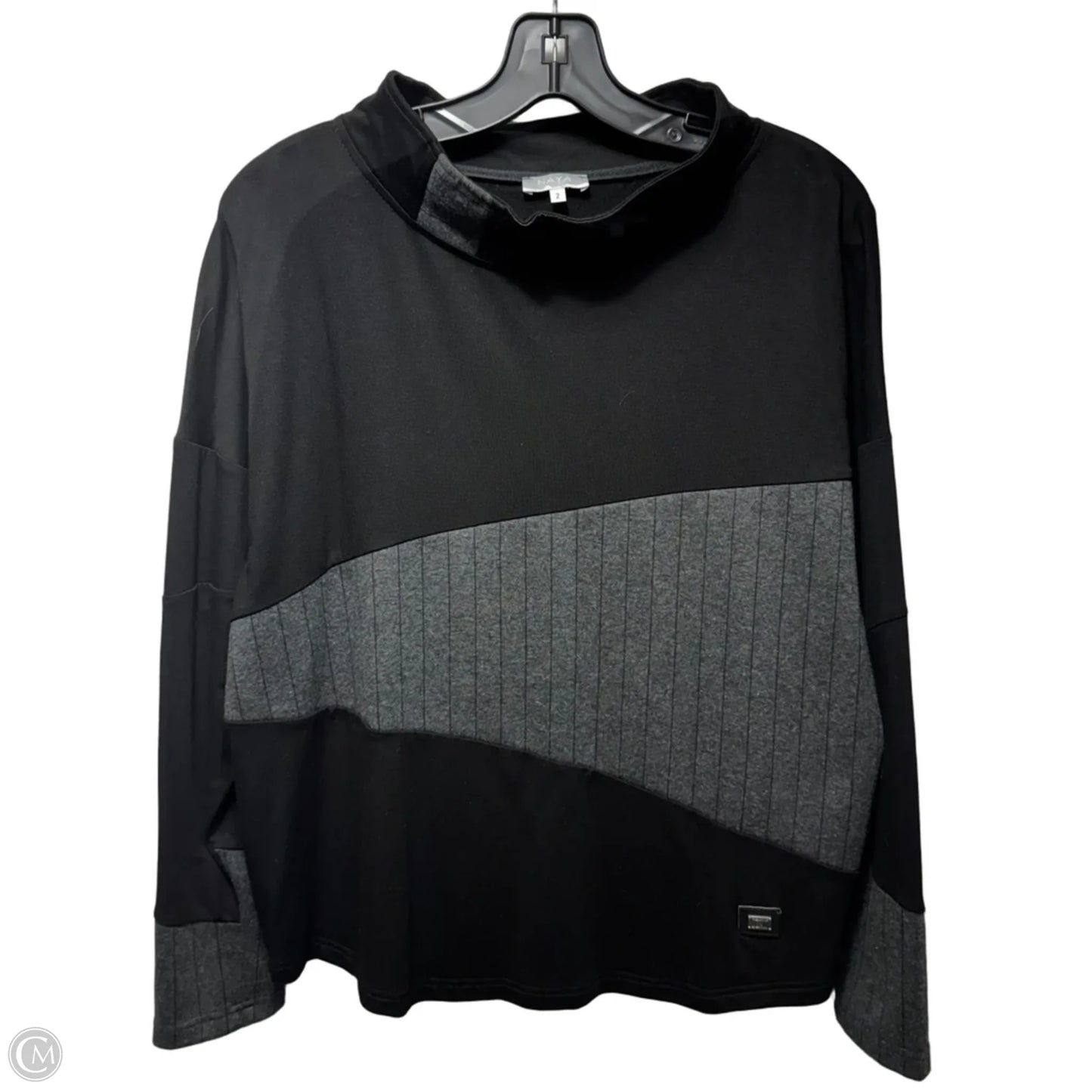 Mock Neck Top Long Sleeve By Naya In Black, Size: M (2)