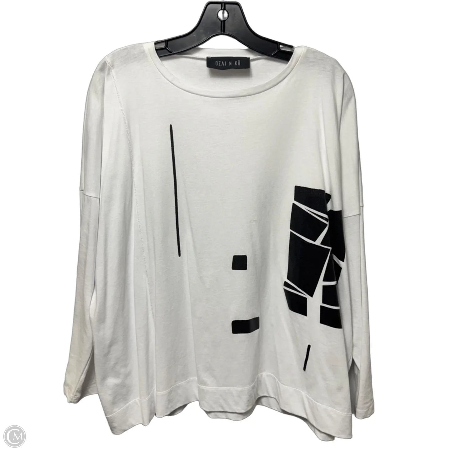 Abstract Top Long Sleeve By Ozai n Ku In Black, Size: M