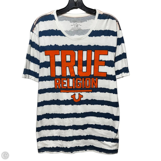 Top Short Sleeve By True Religion In Striped Pattern, Size: Xl