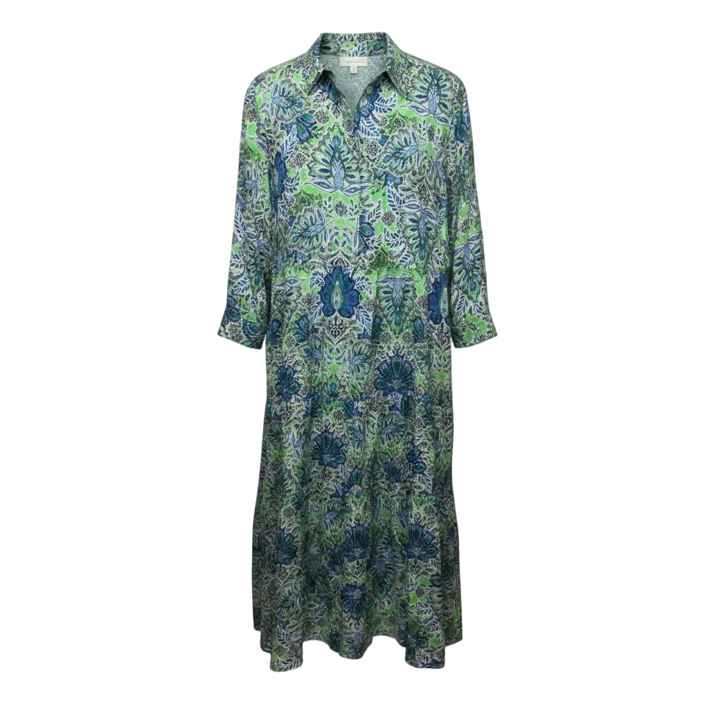 Printed Maxi Shirt Dress By Milano In Paisley Print, Size: 6