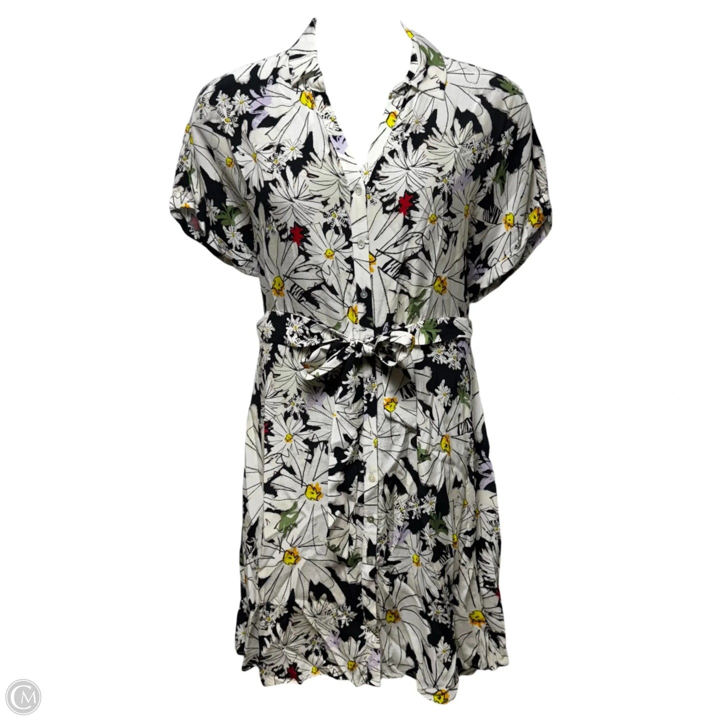 Mini Shirt Dress By Pom Amsterdam In Floral Print, Size: 12