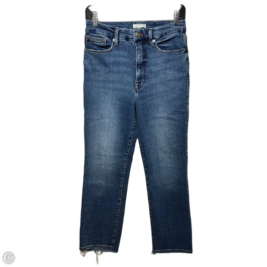 Jeans Straight By Good American In Blue Denim, Size: 4