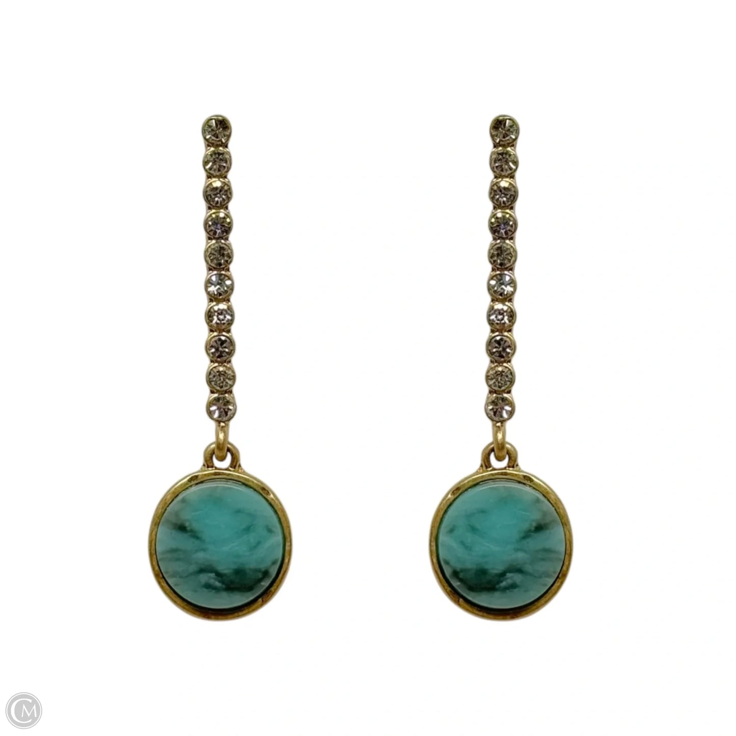 Diamanté & Blue Stone Dangle Earrings