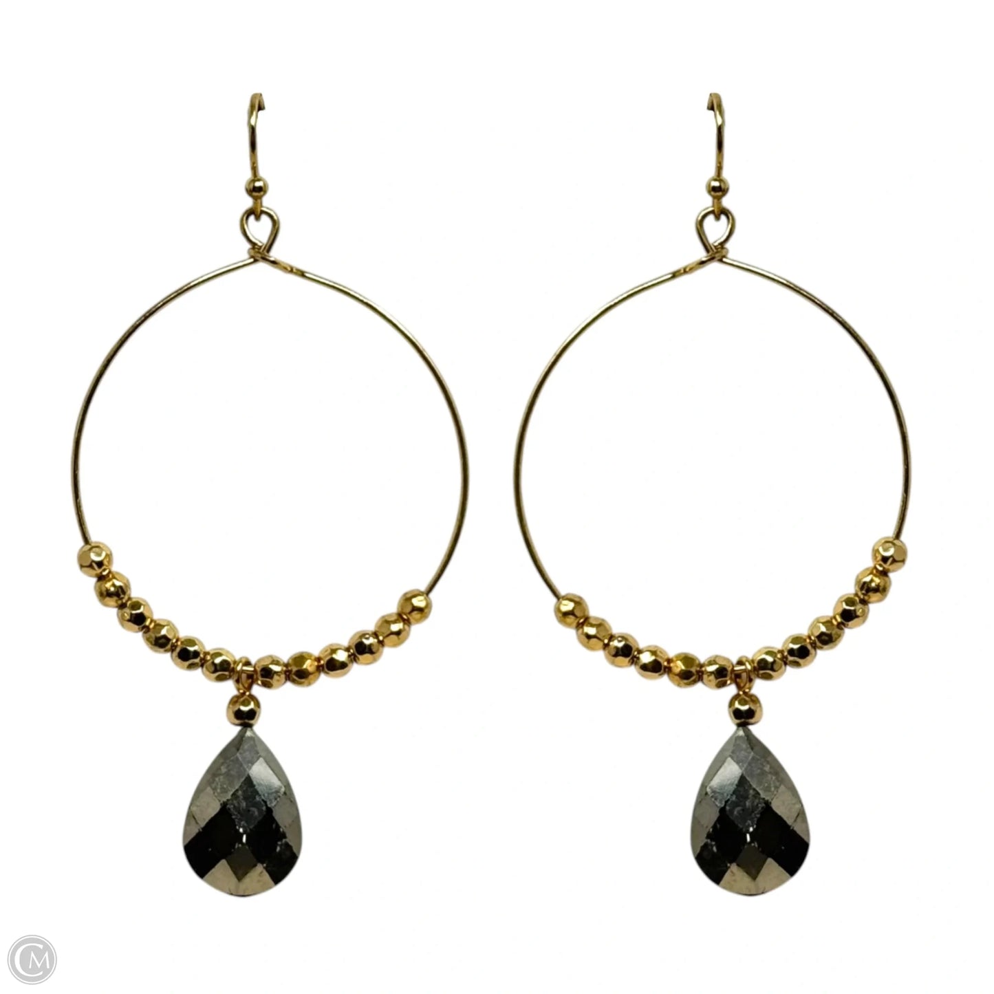Round Gold Tone Dangle Earrings