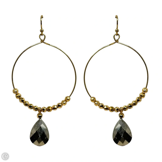 Round Gold Tone Dangle Earrings