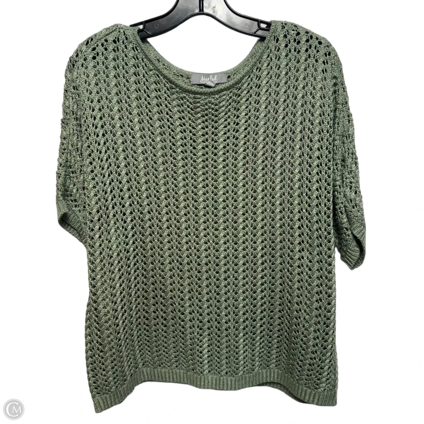 Open Knit Sweater By Marled In Green, Size: S