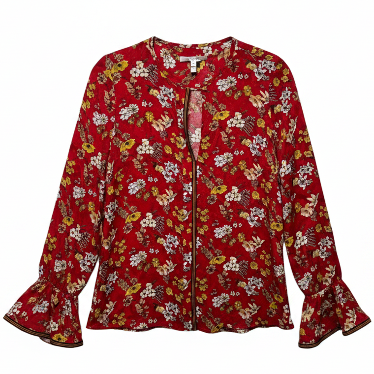 Silk Blend Blouse Designer By Derek Lam In Floral Print, Size: 8
