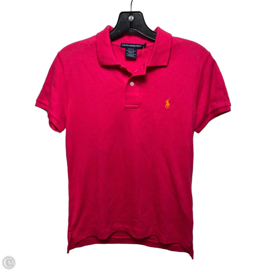 Slim Fit Top Short Sleeve By Ralph Lauren In Pink, Size: L
