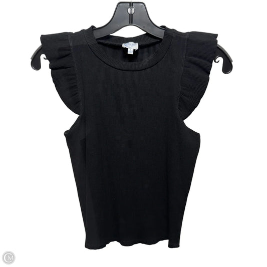 Ribbed Crop Top Sleeveless By Blue Rain In Black, Size: L