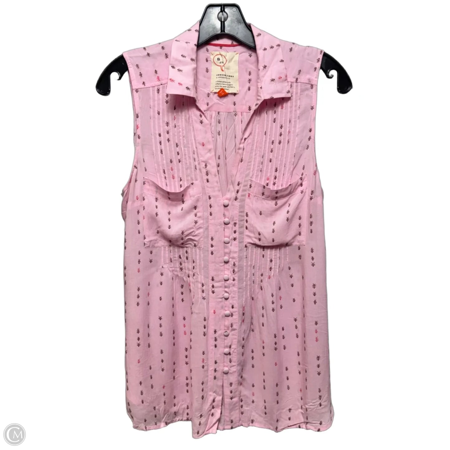Ants Pin Tuck Top Sleeveless By Anthropologie In Pink, Size: S