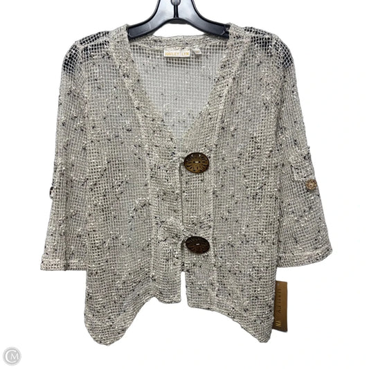 Open Knit Sweater Cardigan By Hailey Lyn In Cream, Size: S