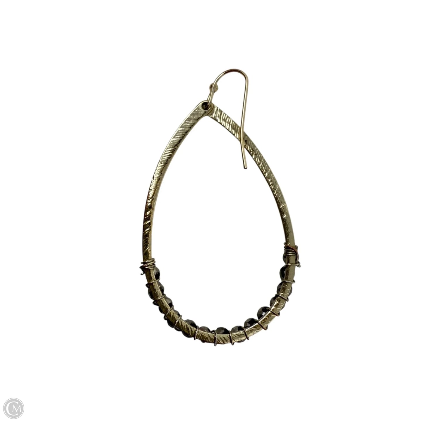 Wire Wrapped Beaded Teardrop Earrings