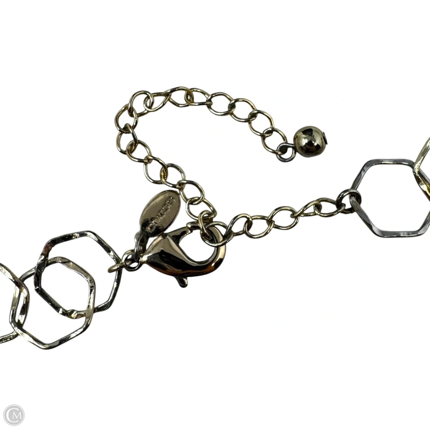 Gold Tone Layered Hexagon Necklace By Chicos