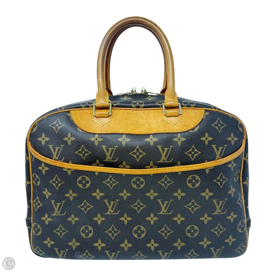 Vintage 1997 Deauville Handbag In Monogram Canvas Luxury Designer By Louis Vuitton, Size: Medium