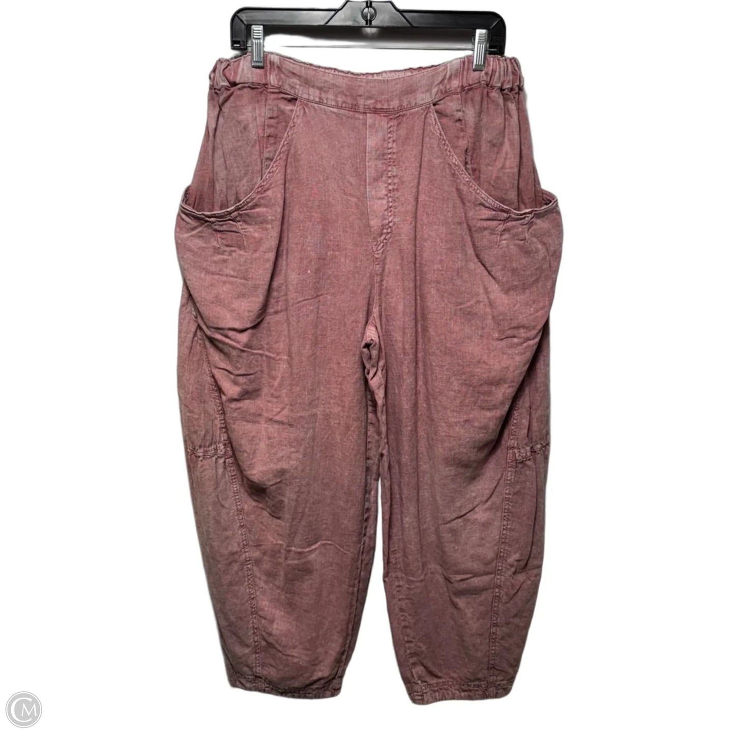 High Road Pull-On Linen Blend Barrel Pants By Free People In Mauve, Size: L
