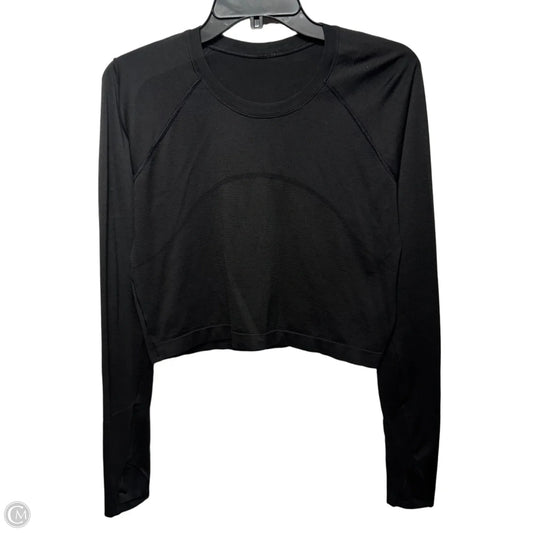 Cropped Athletic Top Long Sleeve Crewneck By Lululemon In Black, Size: 12