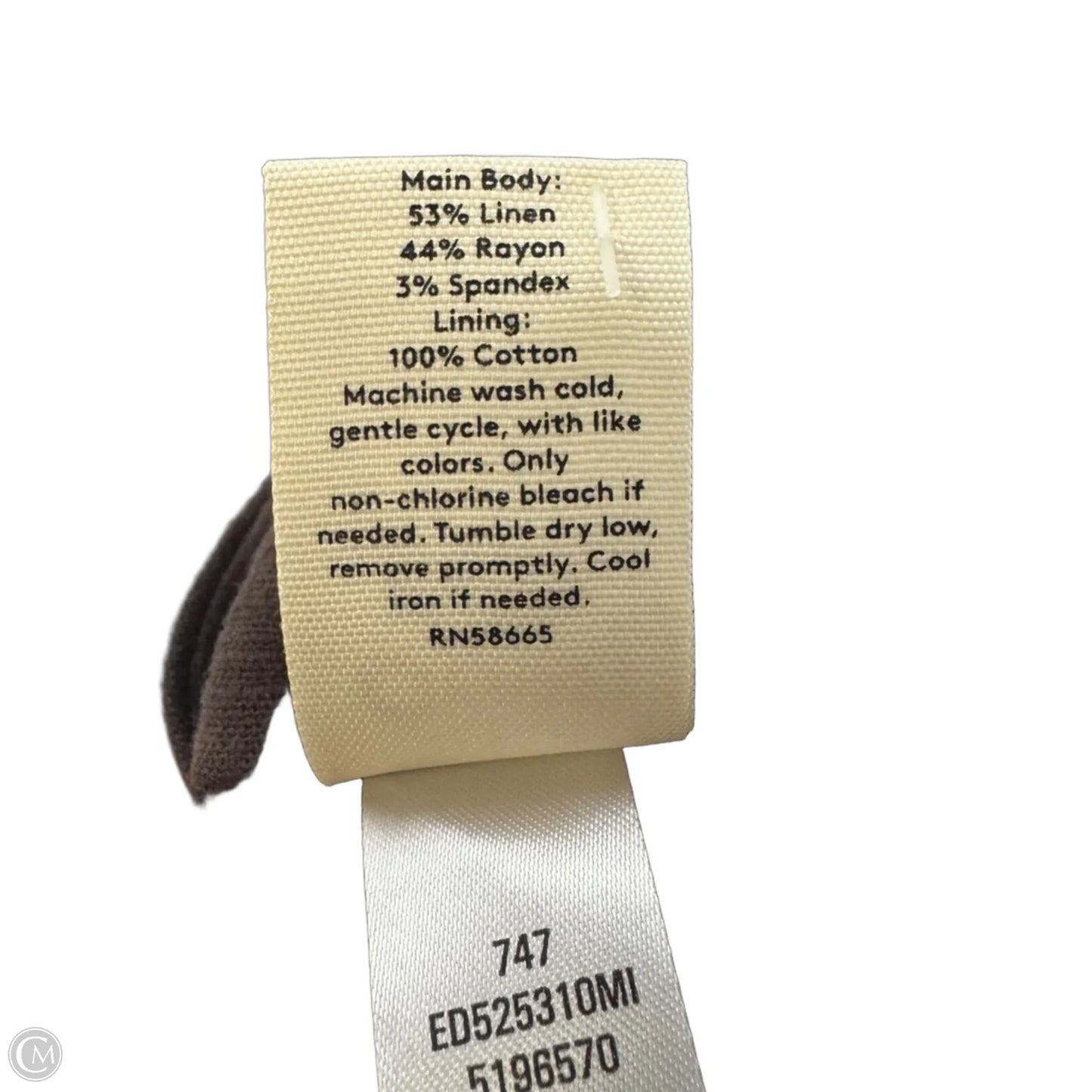 Linen Blend Skirt Maxi By Open Edit In Brown, Size: S