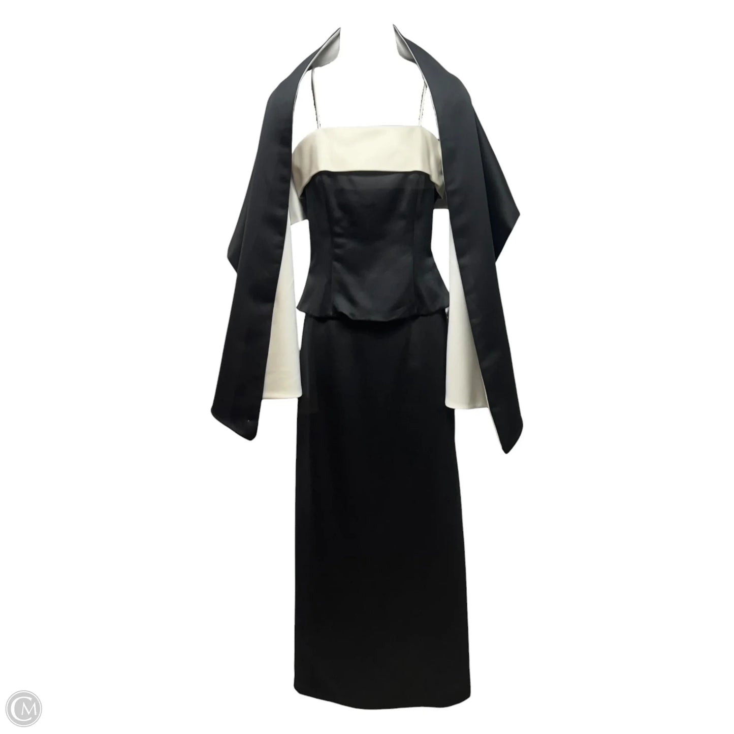 Cami & Maxi Skirt with Wrap By Alex Evenings In Black & White, Size: 6