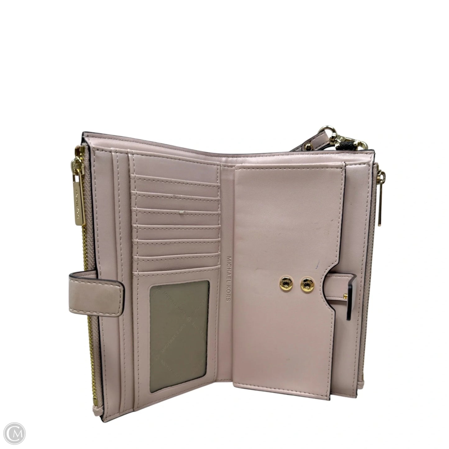 Jet Set Travel Double Zip Saffiano Leather Wallet Wristlet By Michael By Michael Kors, Size: Medium