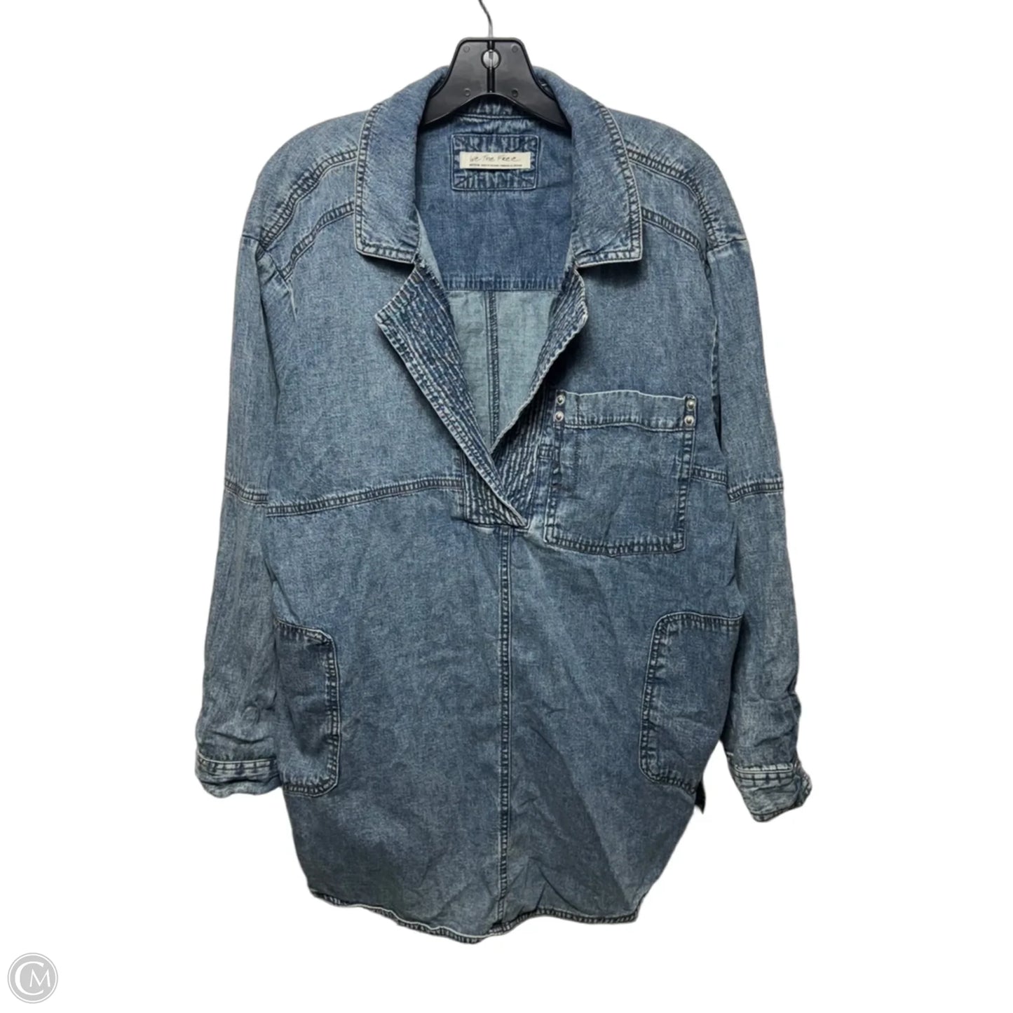 Tunic Long Sleeve By We The Free In Blue Denim, Size: M