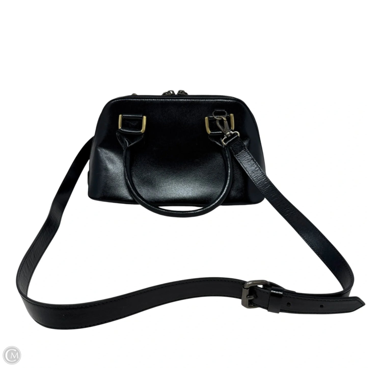 Vintage Saffiano Leather Dome Satchel Luxury Designer By Burberry, Size: Small