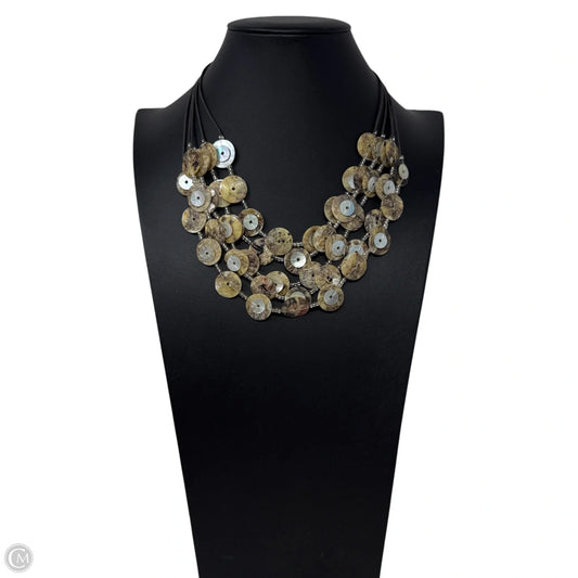 Layered Shell Button Statement Necklace