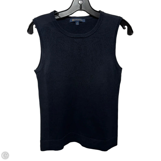 Cotton Knit Top Sleeveless By Brooks Brothers In Navy, Size: S