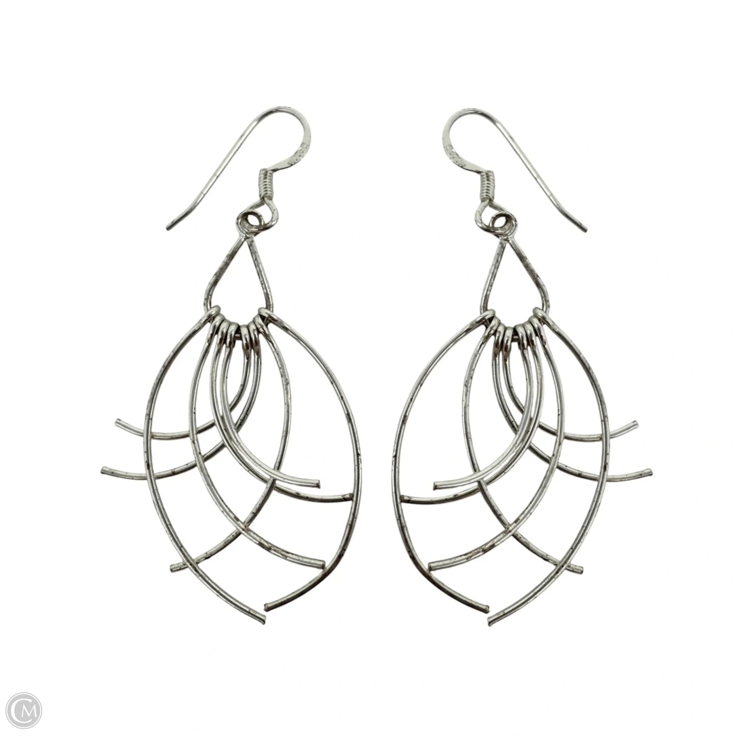 Sterling Silver Curved Wire Drop Earrings Sterling Silver By Primrose