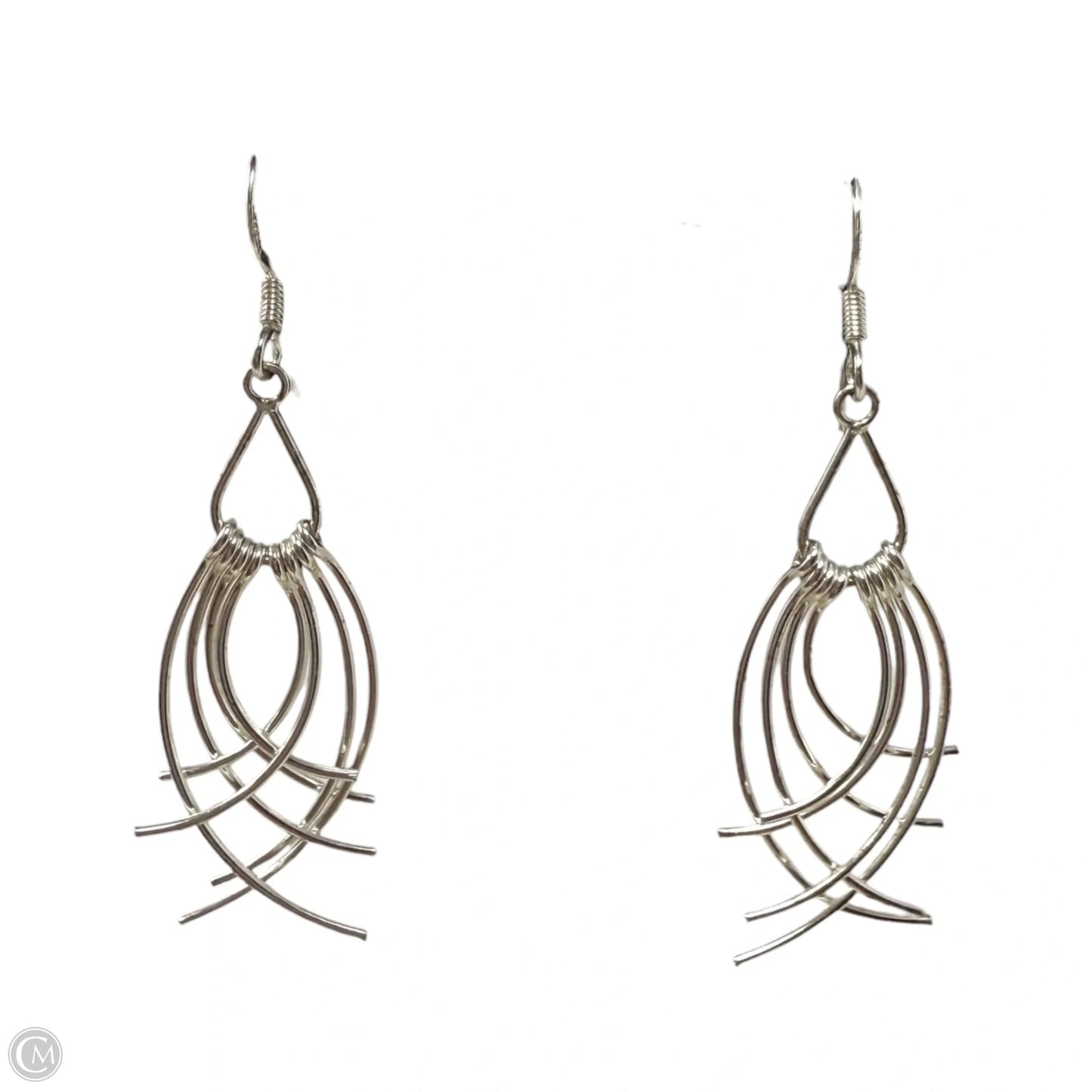 Sterling Silver Curved Wire Drop Earrings Sterling Silver By Primrose