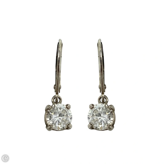 Sterling Silver & Round Solitaire CZ Drop Earrings